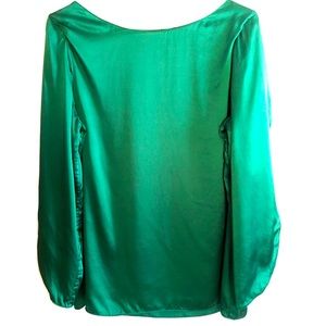 Talbots emerald silk blouse